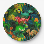 Assiettes En Carton Parc des dinosaures (Devant)