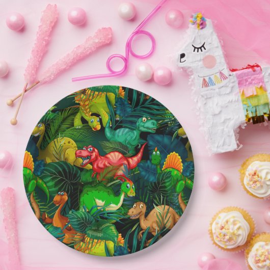 Assiettes En Carton Parc Dinosaur (Fête)