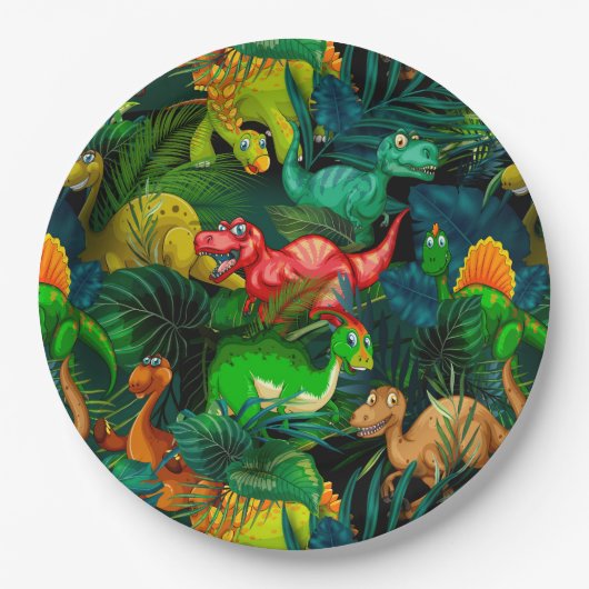 Assiettes En Carton Parc Dinosaur (Devant)