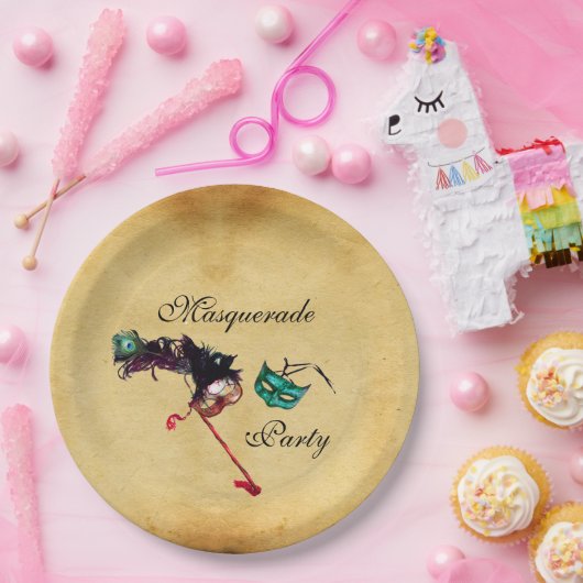ASSIETTES EN CARTON PARC MASQUE MASQUE MASQUE MASQUE MASQUE MARDI GRAS (Fête)