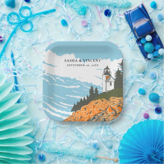 Assiettes En Carton Parc national Acadia Mariage Retro (Fête)