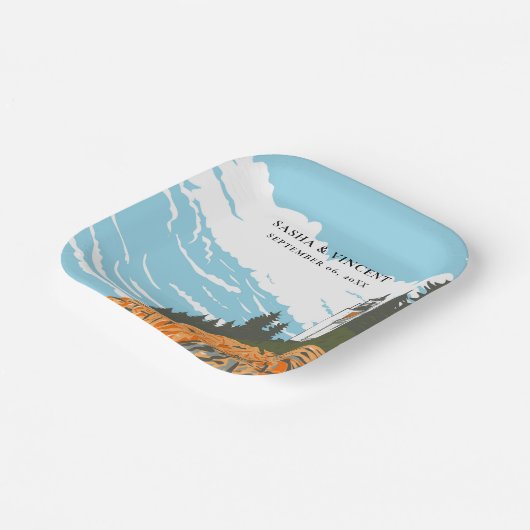 Assiettes En Carton Parc national Acadia Mariage Retro (Angulaire)