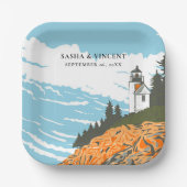 Assiettes En Carton Parc national Acadia Mariage Retro (Recto)