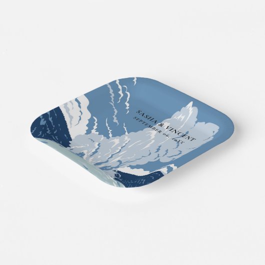 Assiettes En Carton Parc national de Yellowstone Mariage Rétro (Angulaire)