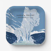 Assiettes En Carton Parc national de Yellowstone Mariage Rétro (Recto)