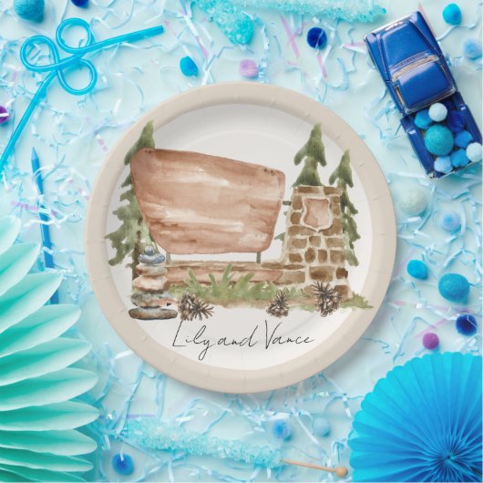 Assiettes En Carton Parc National Van Road trip Plaque papier (Fête)