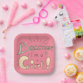 Assiettes En Carton Parce que je suis une citation féministe