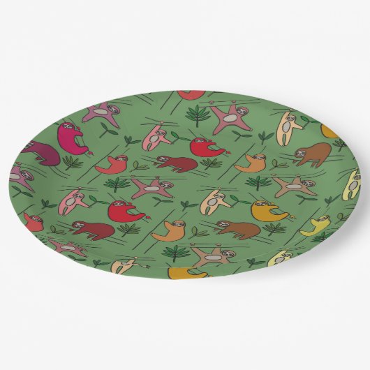 Assiettes En Carton Parcelles de jungle (Angle)