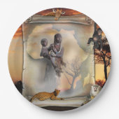 Assiettes En Carton Parchemin africain (Devant)