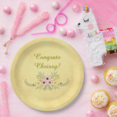 Assiettes En Carton Parchemin doré fleuri (Fête)