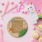 Assiettes En Carton Parchemin sur Arrière - plan de sable - Plaque pap (Fête)