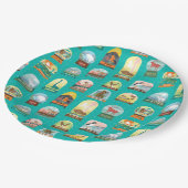 Assiettes En Carton Parcs nationaux dans les serviettes Turquoises (Angle)