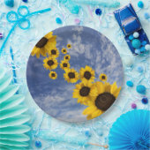 Assiettes En Carton Parfums jaunes bleu ciel (Fête)