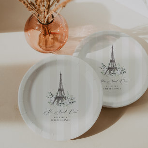 Assiettes En Carton Paris Bloom Fête de mariage Florale Tour Eiffel