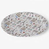 Assiettes En Carton Paris Doodles (Angle)