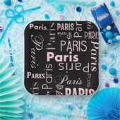 Assiettes En Carton Paris rose, & thème Paris noir (Fête)