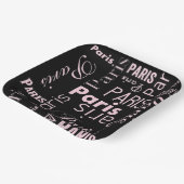 Assiettes En Carton Paris rose, & thème Paris noir (Angulaire)