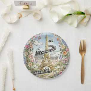 Assiettes En Carton Paris, Tour Eiffel, Art Français Romantique