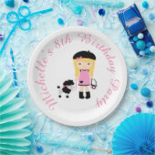 Assiettes En Carton Paris Tour Eiffel Blonde Girl (Fête)