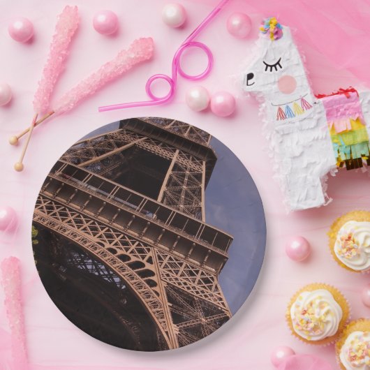 Assiettes En Carton Paris Tour Eiffel Photo emblématique (Fête)