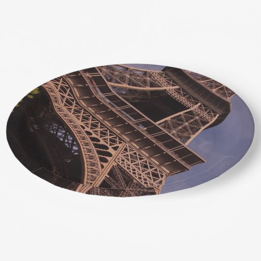 Assiettes En Carton Paris Tour Eiffel Photo emblématique (Angle)