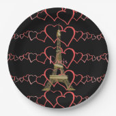 Assiettes En Carton Paris Tour Eiffel Plaques à thème en papier (Devant)