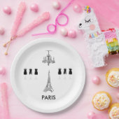Assiettes En Carton Paris Tour Eiffel Thème Fête Plaques Papier (Fête)