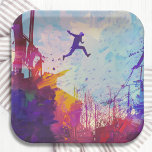 Assiettes En Carton Parkour Urban Free Runling Freestyling<br><div class="desc">Parkour Urban Free Running Freestyling Paper Plate présente une impression colorée d'artiste de parkour pratiqué dans une rue urbaine arrière. Conçu par ©Evco Studio www.zazzle.com/store/evcostudio</div>