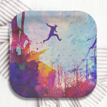 Assiettes En Carton Parkour Urban Free Runling Freestyling<br><div class="desc">Parkour Urban Free Running Freestyling Paper Plate présente une impression colorée d'artiste de parkour pratiqué dans une rue urbaine arrière. Conçu par ©Evco Studio www.zazzle.com/store/evcostudio</div>