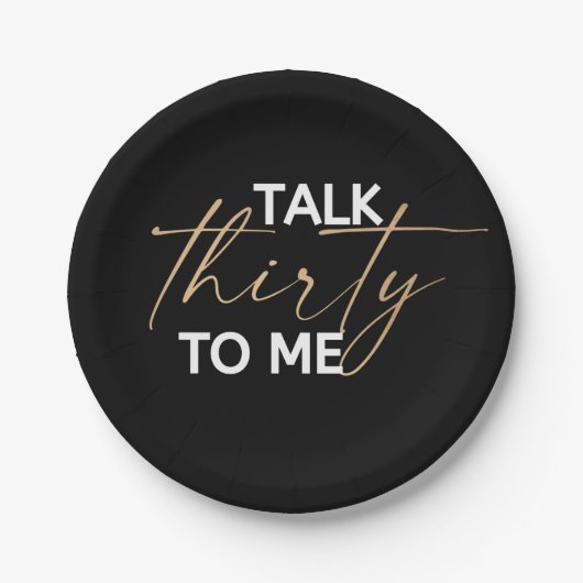 Assiettes En Carton Parlez 30 à moi Décor (Devant)