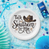 Assiettes En Carton Parlez du Sud à moi Drôle Cowboy Casquette Western (Fête)