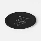 Assiettes En Carton Parlez trente à moi 30e anniversaire noir et blanc (Angle)