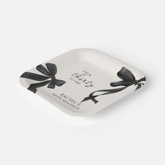 Assiettes En Carton Parlez trente à moi Black Bow 30e anniversaire (Angulaire)