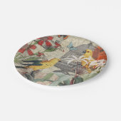 Assiettes En Carton Parrot Jaune Tropical Antique Fleur (Angle)