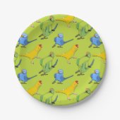 Assiettes En Carton Parrot mignon Motif indien Ringneck Parakeet Green (Devant)
