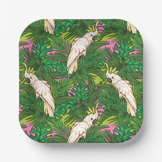 Assiettes En Carton Parrot Pattern (Recto)