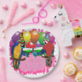 ASSIETTES EN CARTON PARROTS D'ANNIVERSAIRE (Fête)