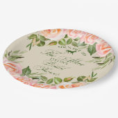 Assiettes En Carton Pars à l'autel Derby Fête des mariées florale (Angle)