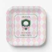 Assiettes En Carton Parte d'anniversaire de golf rose pour filles pers (Recto)