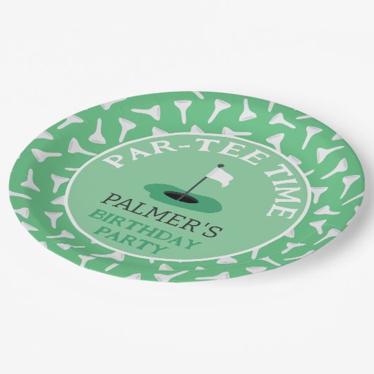 Assiettes En Carton Partee Time Golfing Anniversaire (Angle)