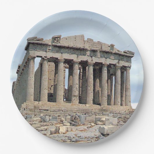 Assiettes En Carton Parthénon (Devant)