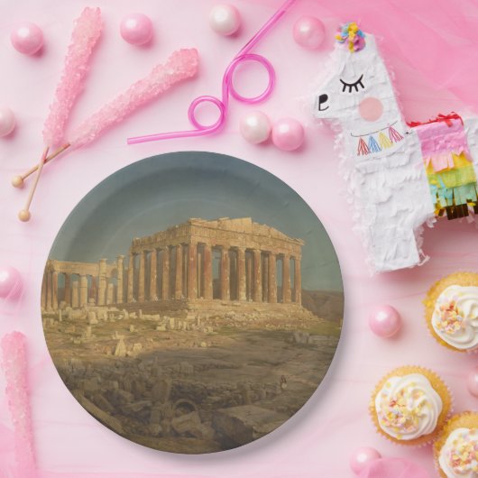 Assiettes En Carton Parthénon (temple grec antique, site d'Athènes) (Fête)