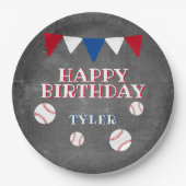 Assiettes En Carton Parti Anniversaire de enfant de baseball moderne (Devant)