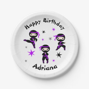 Assiettes En Carton Parti Anniversaire de enfant guerrier mignon Ninja