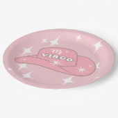 Assiettes En Carton Parti Casquette Virgo Zodiac rose (Angle)