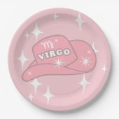 Assiettes En Carton Parti Casquette Virgo Zodiac rose (Devant)