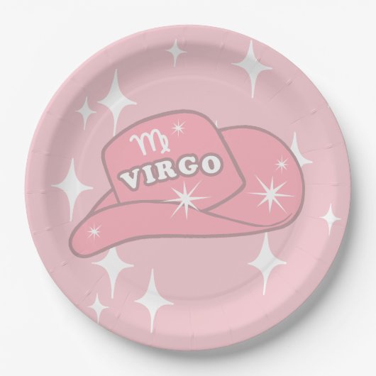 Assiettes En Carton Parti Casquette Virgo Zodiac rose (Devant)