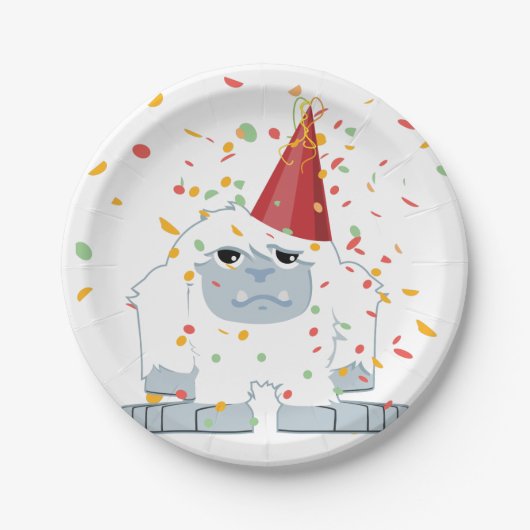 Assiettes En Carton Parti Confetti Yeti (Devant)