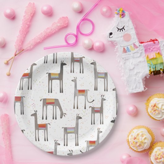 Assiettes En Carton Parti Cute Llama Alpaca (Fête)