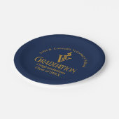 Assiettes En Carton Parti de graduation de l'école vétérinaire Blue Go (Angle)